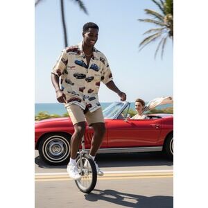 RETRO Large vintage-style men's Corvette logo shirt